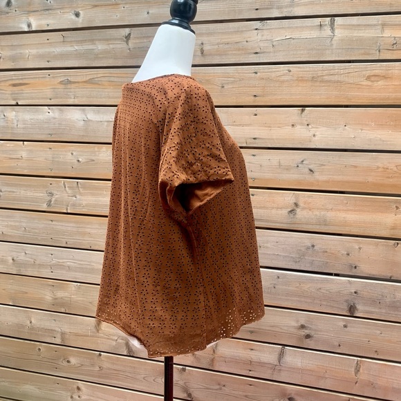 Faux suede brown T-shirt - Picture 4 of 5